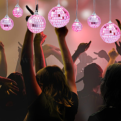 30Pcs 4 Styles Foam & Glass Mirror Ball Pendant Decorations&nbsp;AJEW-GA0010-79