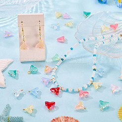 50Pcs Transparent Glass Pendants&nbsp;PALLOY-TAC0277
