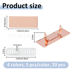 20 Bags Alloy Blank Rectangle Label Tags&nbsp;FIND-FH0017-72C