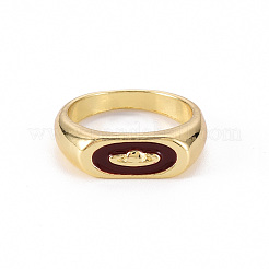 Alloy Enamel Wide Band Rings&nbsp;RJEW-N034-011G-RS