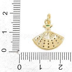 Brass Micro Pave Cubic Zirconia Pendants&nbsp;KK-D258-09G-02