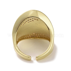 Brass Micro Pave Cubic Zirconia Open Cuff Ring&nbsp;RJEW-K256-48G