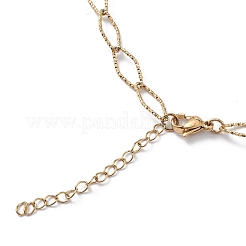 Ion Plating(IP) 304 Stainless Steel Rhombus Link Chain Necklace for Men Women&nbsp;STAS-B039-03G