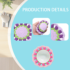 5Pcs 5 Colors Flower Cotton Coaster&nbsp;AJEW-GF0011-80