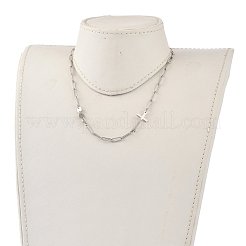 Non-Tarnish 304 Stainless Steel Paperclip Chain Necklaces&nbsp;NJEW-JN02998