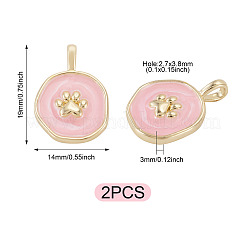 2Pcs Brass Enamel Pendants&nbsp;KK-TADJ0001-15A