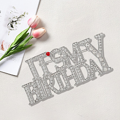2Pcs 2 Styles It's My Birthday Alloy Rhinestone Brooches for Backpack Clothes&nbsp;JEWB-GF0011-51A