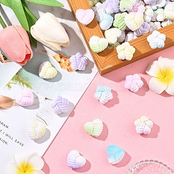 60Pcs 2 Styles Spray Printed Opaque Acrylic Beads&nbsp;OACR-YW0004-17