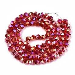 Electroplate Transparent Glass Beads Strands&nbsp;X-EGLA-T019-06Q