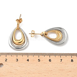 304 Stainless Steel Dangle Stud Earrings&nbsp;EJEW-V015-01GP