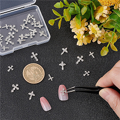 40Pcs 4 Style Alloy Rhinestone Cabochons&nbsp;MRMJ-CP0001-02