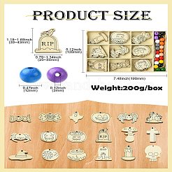 2 Sets 2 Styles DIY Wood Pendants&nbsp;WOOD-CJ0002-28