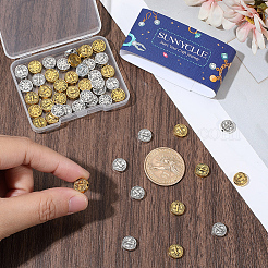 60Pcs 2 Colors Tibetan Style Alloy Beads&nbsp;EAER-SC0001-01