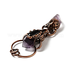 Natural Amethyst & Black Onyx Nuggets Big Pendants&nbsp;G-D468-26R
