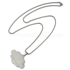 Anti-Tarnish 201 Stainless Steel Arabic Elements Cloud Pendant Box Chain Necklaces&nbsp;NJEW-D089-03P