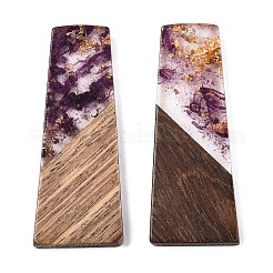 Opaque Resin & Walnut Wood Pendants&nbsp;RESI-T058-04E
