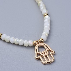 Electroplate Glass Braided Beads Bracelets&nbsp;BJEW-JB04311-02