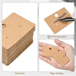 50Pcs Rectangle Kraft Paper Earring Display Card with Hanging Hole&nbsp;CDIS-CJ0001-05