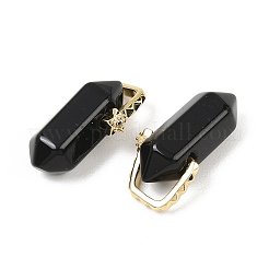 Natural Obsidian Double Terminal Pendants&nbsp;GG-CBA4154-07G-02