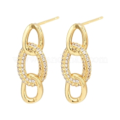 Brass Micro Pave Cubic Zirconia Stud Earrings for Women&nbsp;EJEW-K312-02G