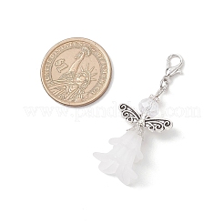 5Pcs Flower Angel Alloy & Acrylic Pendant Decorations&nbsp;HJEW-JM03784
