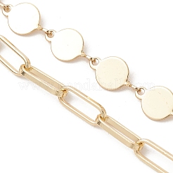 Brass Disc Link Chain and Paperclip Chain Bracelet Making&nbsp;AJEW-JB01568