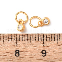 Brass Micro Pave Cubic Zirconia Charms&nbsp;KK-C157-35G