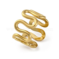 Wave 304 Stainless Steel Finger Rings for Women&nbsp;RJEW-F174-06G