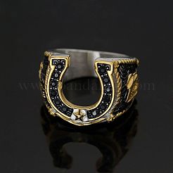 304 Stainless Steel Micro Pave Cubic Zirconia Finger Rings&nbsp;FS-WG5ACE0-02