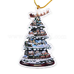 Acrylic Christmas Tree Pendant Decoration&nbsp;HJEW-Q010-01B