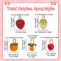 20Pcs 5 Style Handmade Lampwork Pendants&nbsp;PALLOY-BM00025