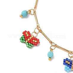 Glass Seed Beads Butterfly Charm Bracelets&nbsp;BJEW-MZ00219