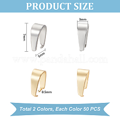 100Pcs 2 Colors 201 Stainless Steel Snap on Bails&nbsp;STAS-UN0053-83