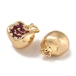 Brass Micro Pave Clear Cubic Zirconia Charms&nbsp;X-KK-U037-12G-04