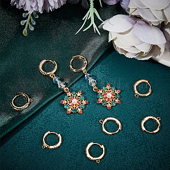 10Pcs Brass Micro Pave Cubic Zirconia Huggie Hoop Earring Findings&nbsp;KK-BBC0009-40