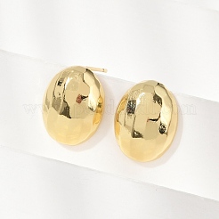 Oval Brass Stud Earrings&nbsp;EJEW-H154-09C-G