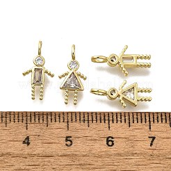 Brass Micro Pave Cubic Zirconia Pendants&nbsp;KK-D339-02G-04