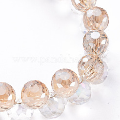 Sparkling Faceted Teardrop Glass Beads Slider Bracelets for Teen Girl Women&nbsp;BJEW-T016-07