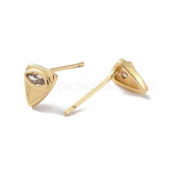 Triangle Eye Clear Cubic Zirconia Stud Earrings&nbsp;EJEW-F310-08G