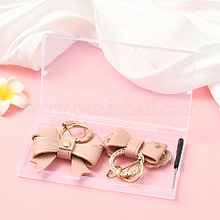 2Pcs 2 Styles PU Leather Bowknot Pendant Decoration&nbsp;HJEW-SP0001-23A