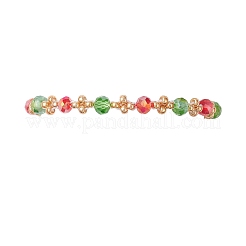 Christmas Handmade Glass Seed & Glass Braided Bead Bracelet&nbsp;BJEW-MZ00249-01