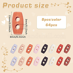 64Pcs 8 Colors Plastic Buttons&nbsp;BUTT-FG0001-36
