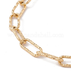 304 Stainless Steel Textured Paperclip Chains Necklace for Women&nbsp;NJEW-P263-02G