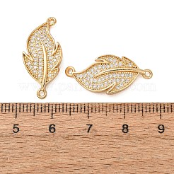 Brass Micro Pave Clear Cubic Zirconia Connector Charms&nbsp;CU-CBA4579-13G