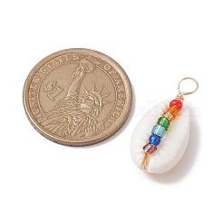 2Pcs 2 Colors Natural Shell Pendants&nbsp;PALLOY-JF02689