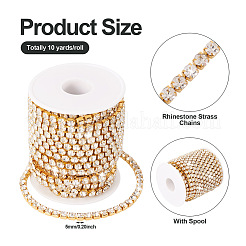 Brass Rhinestone Strass Chains&nbsp;CHC-TAC0005-03G
