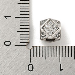 Brass Micro Pave Black/Clear Cubic Zirconia Beads&nbsp;KK-G493-38P-01