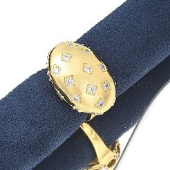 Brass Micro Pave Clear Cubic Zirconia Cuff Rings&nbsp;LS-RJEW-M029-04G