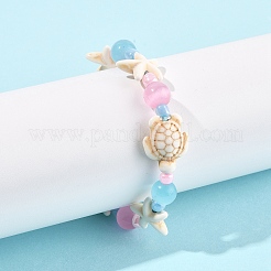 Synthetical Turquoise & Glass Beads Bracelets&nbsp;BJEW-FS00021