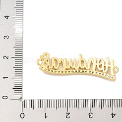 Brass Clear Cubic Zirconia Word Honduras Connector Charms&nbsp;KK-K293-40G-02